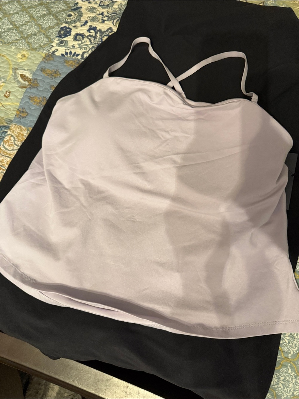 Women's Lightweight Lavender Cami Tank Top with built in bra